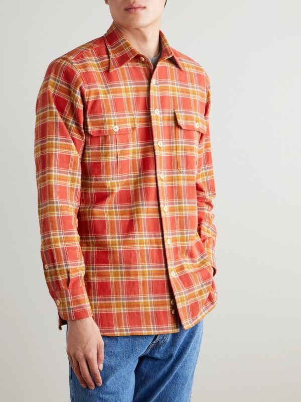 + HIM Checked Cotton-Flannel Shirt - FR + HIM Checked Cotton-Flannel Shirt - FR
