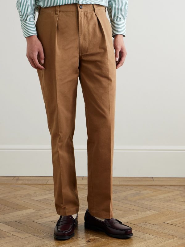 + HIM Games Tapered Pleated Cotton-Twill Trousers - FR + HIM Games Tapered Pleated Cotton-Twill Trousers - FR