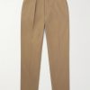 + HIM Games Tapered Pleated Cotton-Twill Trousers + HIM Games Tapered Pleated Cotton-Twill Trousers