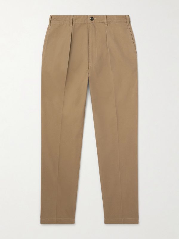 + HIM Games Tapered Pleated Cotton-Twill Trousers + HIM Games Tapered Pleated Cotton-Twill Trousers