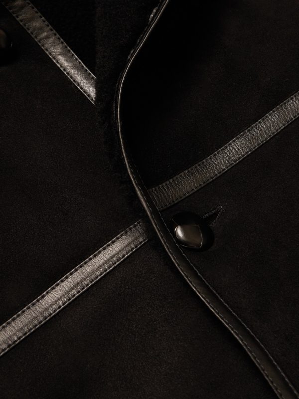 + HIM Leather-Trimmed Shearling Coat - CU + HIM Leather-Trimmed Shearling Coat - CU
