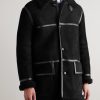 + HIM Leather-Trimmed Shearling Coat - FR + HIM Leather-Trimmed Shearling Coat - FR