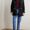 + HIM Leather-Trimmed Shearling Coat - OU + HIM Leather-Trimmed Shearling Coat - OU