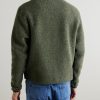+ HIM Logo-Embroidered Wool-Blend Fleece Jacket - BK + HIM Logo-Embroidered Wool-Blend Fleece Jacket - BK