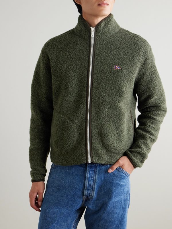 + HIM Logo-Embroidered Wool-Blend Fleece Jacket - FR + HIM Logo-Embroidered Wool-Blend Fleece Jacket - FR