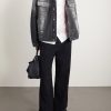 Robert Plush-Trimmed Padded Distressed Denim Jacket - OU Robert Plush-Trimmed Padded Distressed Denim Jacket - OU