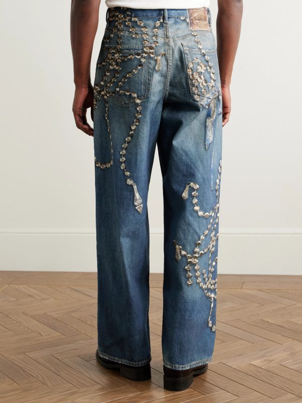 1981 Wide-Leg Trompe L'oeil Printed Jeans - BK 1981 Wide-Leg Trompe L'oeil Printed Jeans - BK