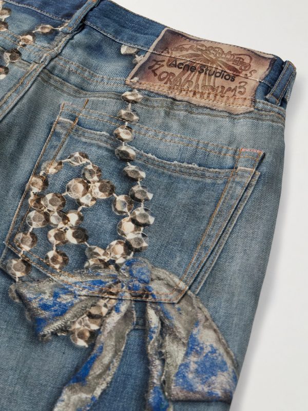 1981 Wide-Leg Trompe L'oeil Printed Jeans - CU 1981 Wide-Leg Trompe L'oeil Printed Jeans - CU