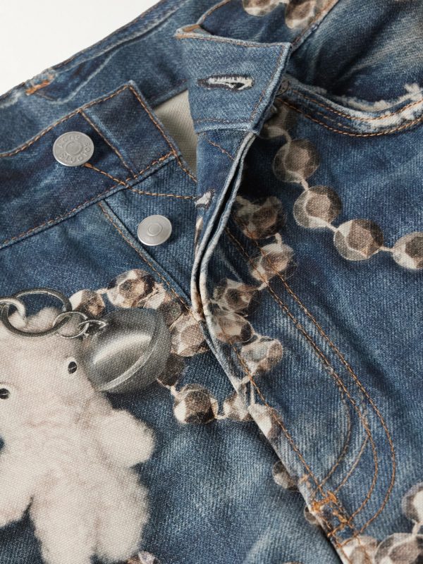 1981 Wide-Leg Trompe L'oeil Printed Jeans - E1 1981 Wide-Leg Trompe L'oeil Printed Jeans - E1
