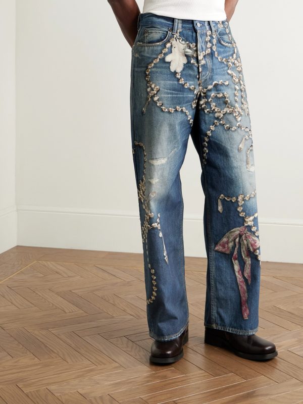 1981 Wide-Leg Trompe L'oeil Printed Jeans - FR 1981 Wide-Leg Trompe L'oeil Printed Jeans - FR