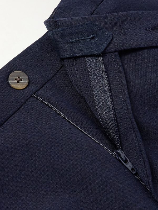 Straight-Leg Garment-Dyed Wool-Blend Trousers - E1