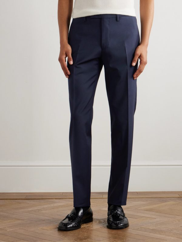 Straight-Leg Garment-Dyed Wool-Blend Trousers - FR