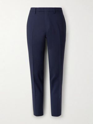 Straight-Leg Garment-Dyed Wool-Blend Trousers