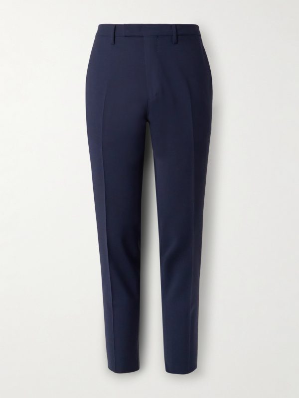 Straight-Leg Garment-Dyed Wool-Blend Trousers