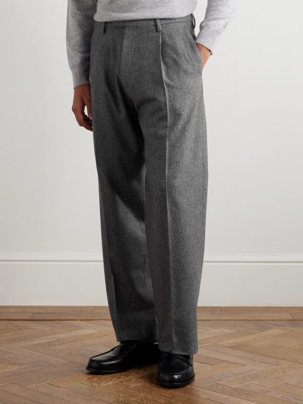 Straight-Leg Pleated Virgin Wool-Twill Suit Trousers - FR
