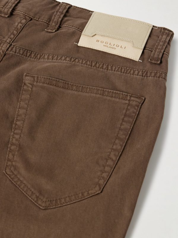 Slim-Fit Straight-Leg Cotton-Blend Twill Trousers - CU Slim-Fit Straight-Leg Cotton-Blend Twill Trousers - CU