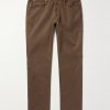 Slim-Fit Straight-Leg Cotton-Blend Twill Trousers Slim-Fit Straight-Leg Cotton-Blend Twill Trousers