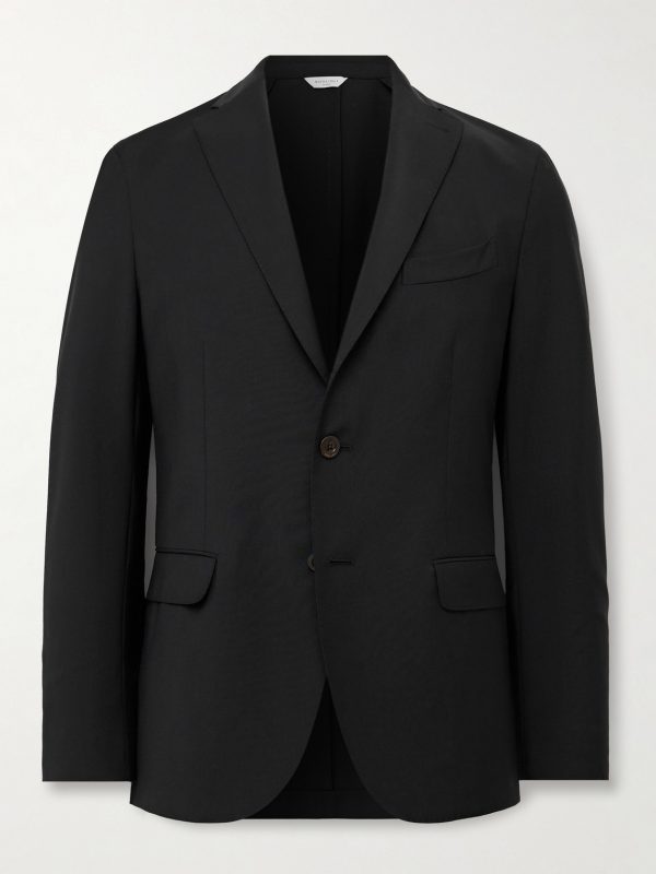 K-Jacket Unstructured Wool-Blend Crepe Suit Jacket