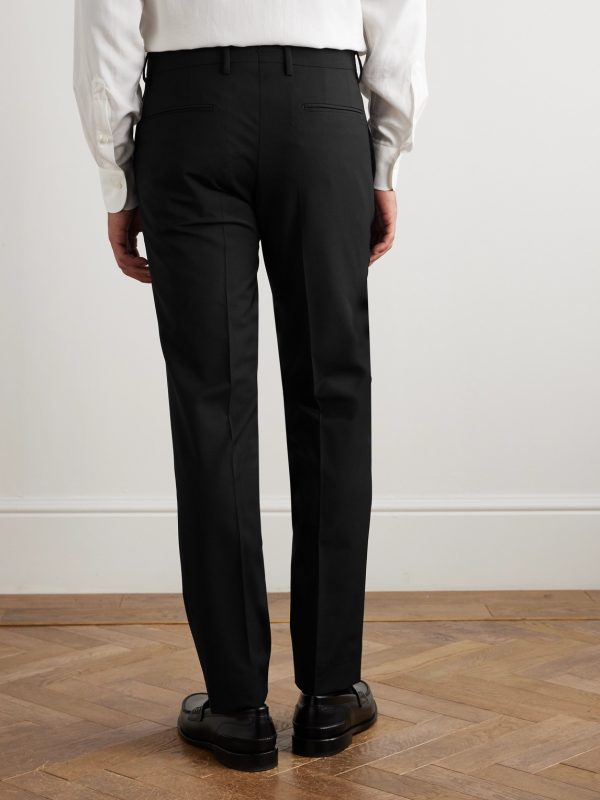 Straight-Leg Garment-Dyed Wool-Blend Trousers - BK Straight-Leg Garment-Dyed Wool-Blend Trousers - BK