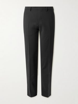 Straight-Leg Garment-Dyed Wool-Blend Trousers