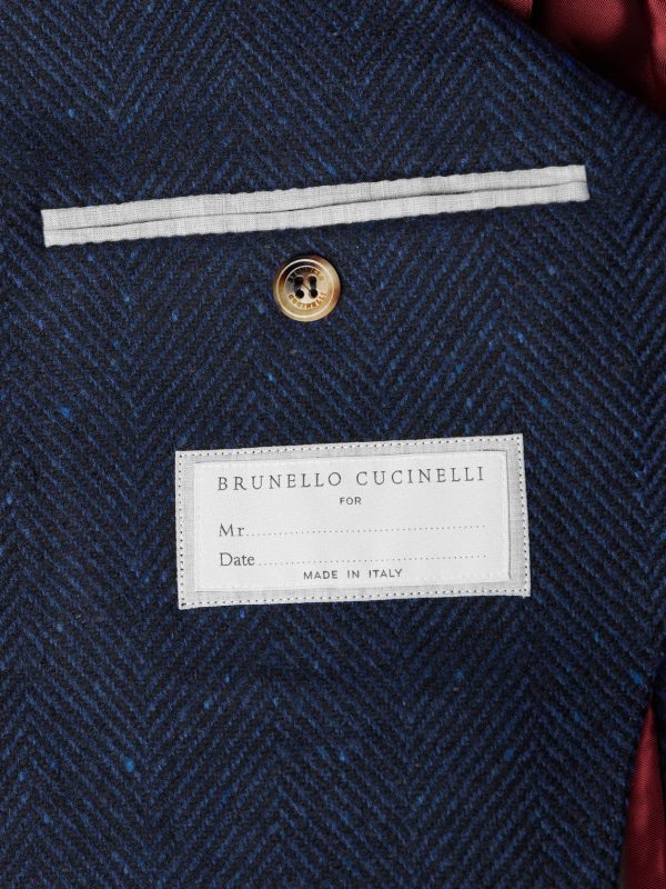Herringbone Wool and Cashmere-Blend Blazer - E1 Herringbone Wool and Cashmere-Blend Blazer - E1