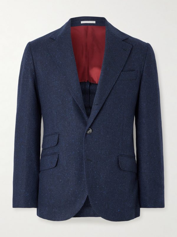 Herringbone Wool and Cashmere-Blend Blazer Herringbone Wool and Cashmere-Blend Blazer