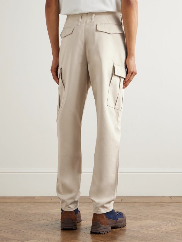 Straight-Leg Virgin Wool-Flannel Cargo Trousers - BK Straight-Leg Virgin Wool-Flannel Cargo Trousers - BK