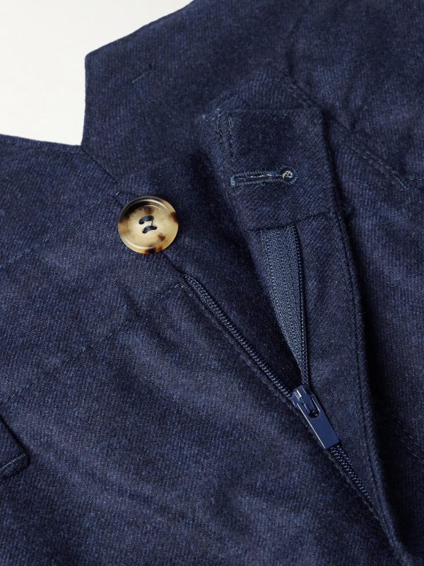 Straight-Leg Virgin Wool-Flannel Cargo Trousers - E1 Straight-Leg Virgin Wool-Flannel Cargo Trousers - E1