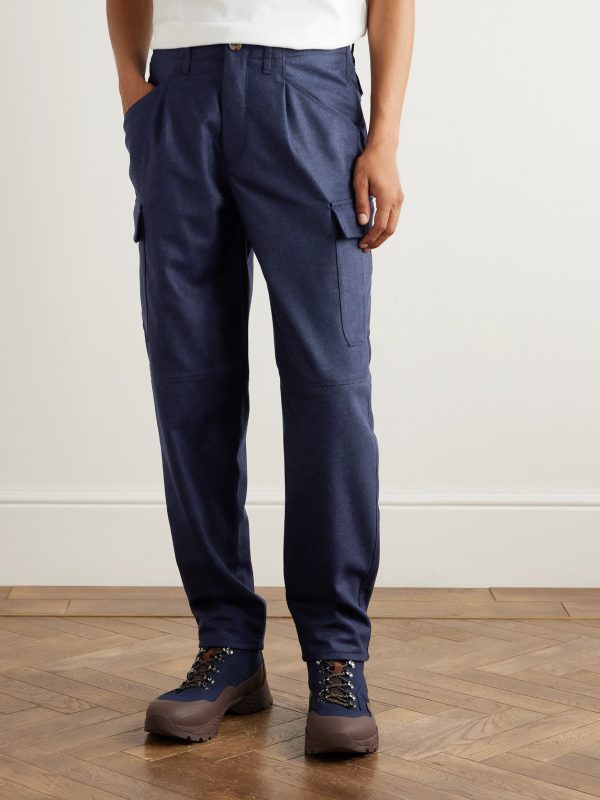 Straight-Leg Virgin Wool-Flannel Cargo Trousers - FR Straight-Leg Virgin Wool-Flannel Cargo Trousers - FR