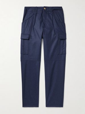 Straight-Leg Virgin Wool-Flannel Cargo Trousers Straight-Leg Virgin Wool-Flannel Cargo Trousers
