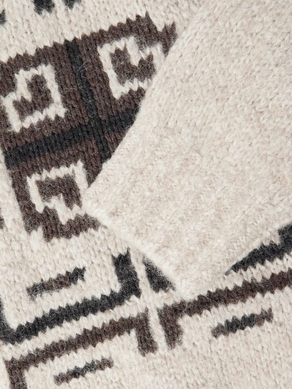 Intarsia-Knit Alpaca-Blend Cardigan - E1 Intarsia-Knit Alpaca-Blend Cardigan - E1