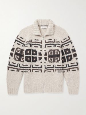 Intarsia-Knit Alpaca-Blend Cardigan Intarsia-Knit Alpaca-Blend Cardigan
