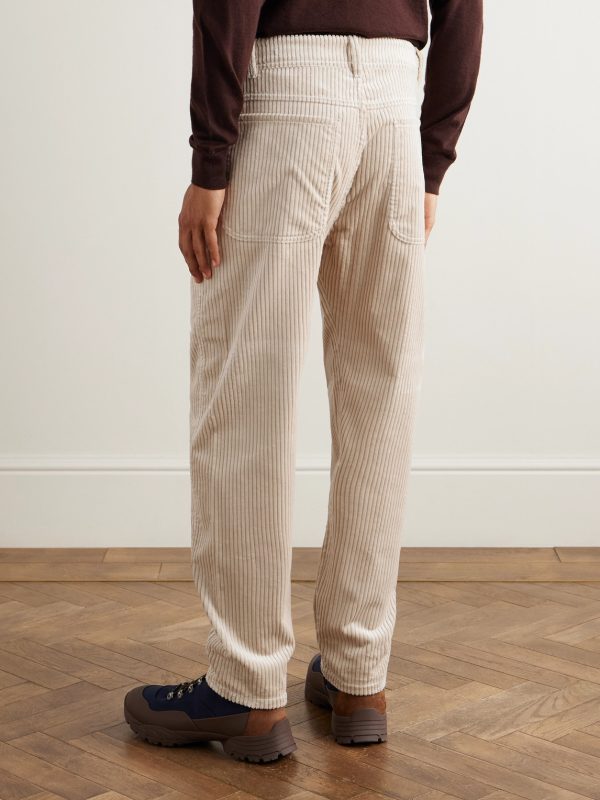 Slim-Fit Tapered Cotton-Corduroy Trousers - BK Slim-Fit Tapered Cotton-Corduroy Trousers - BK