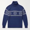 Intarsia-Knit Cashmere Rollneck Sweater Intarsia-Knit Cashmere Rollneck Sweater