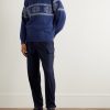 Intarsia-Knit Cashmere Rollneck Sweater - OU Intarsia-Knit Cashmere Rollneck Sweater - OU
