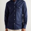 Virgin Wool-Flannel Western Shirt - FR