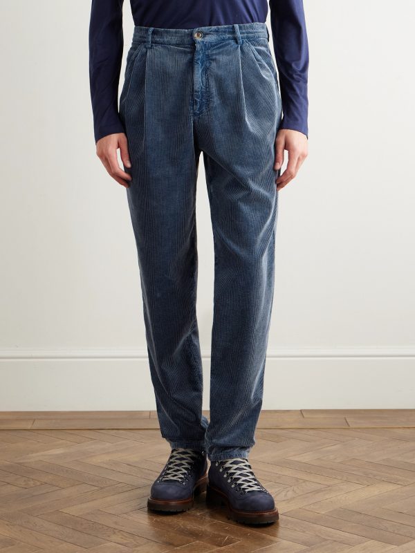 Tapered Cotton-Corduroy Trousers - FR