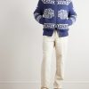 Jacquard-Knit Cashmere Down Rollneck Cardigan - OU Jacquard-Knit Cashmere Down Rollneck Cardigan - OU