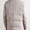 Double-Breasted Shearling-Trimmed Quilted Cashmere Down Coat - BK Double-Breasted Shearling-Trimmed Quilted Cashmere Down Coat - BK