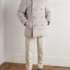 Double-Breasted Shearling-Trimmed Quilted Cashmere Down Coat - OU Double-Breasted Shearling-Trimmed Quilted Cashmere Down Coat - OU