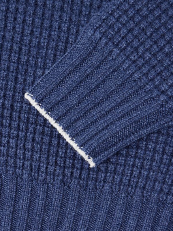 Waffle-Knit Cashmere Polo Shirt - E1