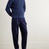 Waffle-Knit Cashmere Polo Shirt - OU