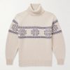 Intarsia-Knit Cashmere Rollneck Sweater Intarsia-Knit Cashmere Rollneck Sweater