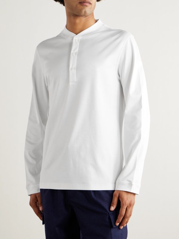 Slim-Fit Cotton-Jersey Henley T-Shirt - FR Slim-Fit Cotton-Jersey Henley T-Shirt - FR