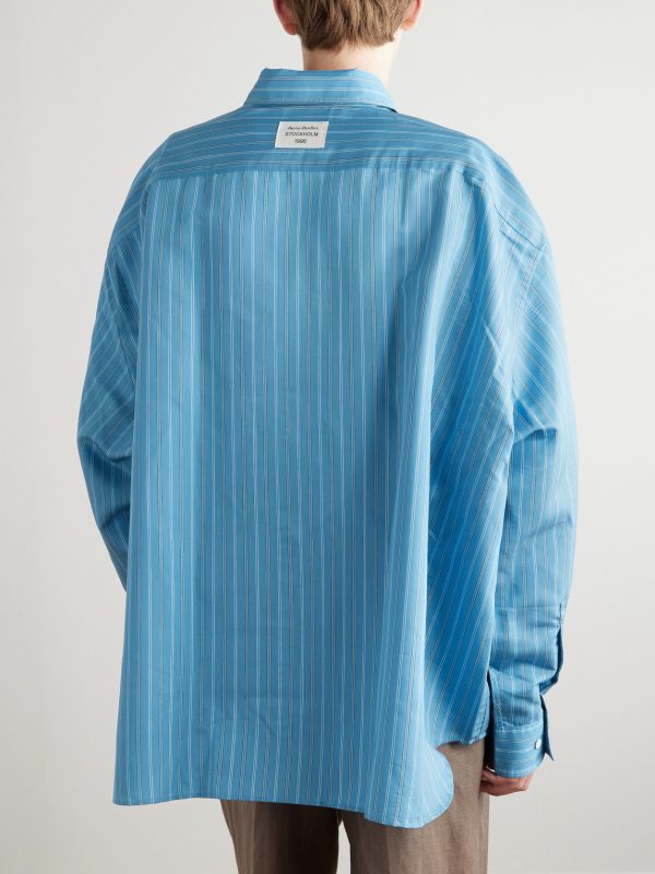 Soffia Oversized Striped Lyocell-Blend Shirt - BK Soffia Oversized Striped Lyocell-Blend Shirt - BK