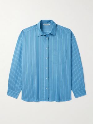 Soffia Oversized Striped Lyocell-Blend Shirt Soffia Oversized Striped Lyocell-Blend Shirt