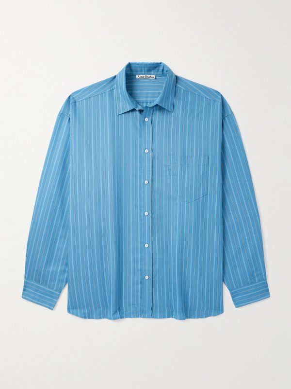 Soffia Oversized Striped Lyocell-Blend Shirt Soffia Oversized Striped Lyocell-Blend Shirt