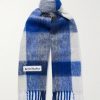 Vally Fringed Checked Knitted Scarf