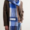 Vally Fringed Checked Knitted Scarf - OU