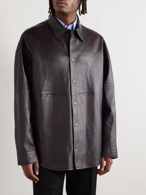 Laraw Oversized Leather Shirt Jacket - FR